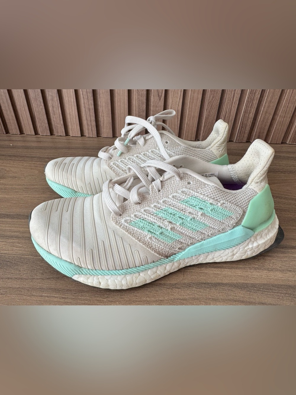 adidas Women's Cream and Mint Running Sneakers
